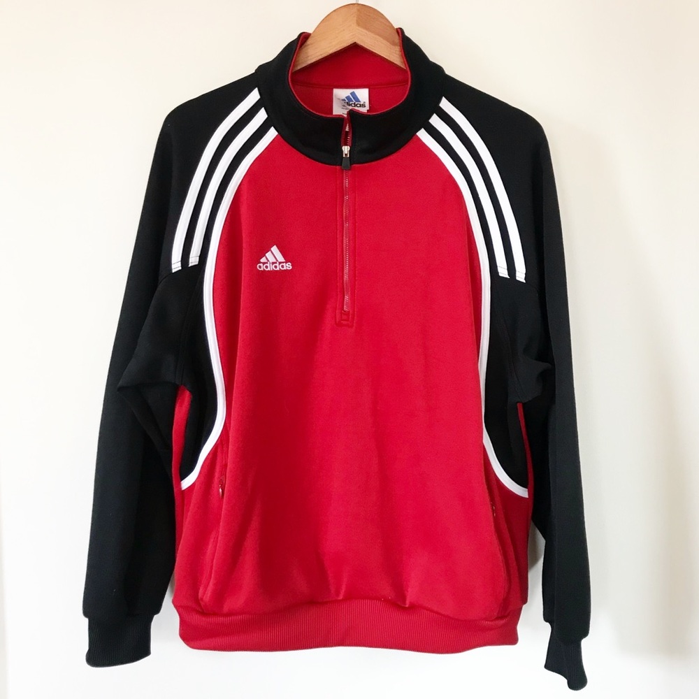 Adidas Tricot Essentials Red Black Track Jacket